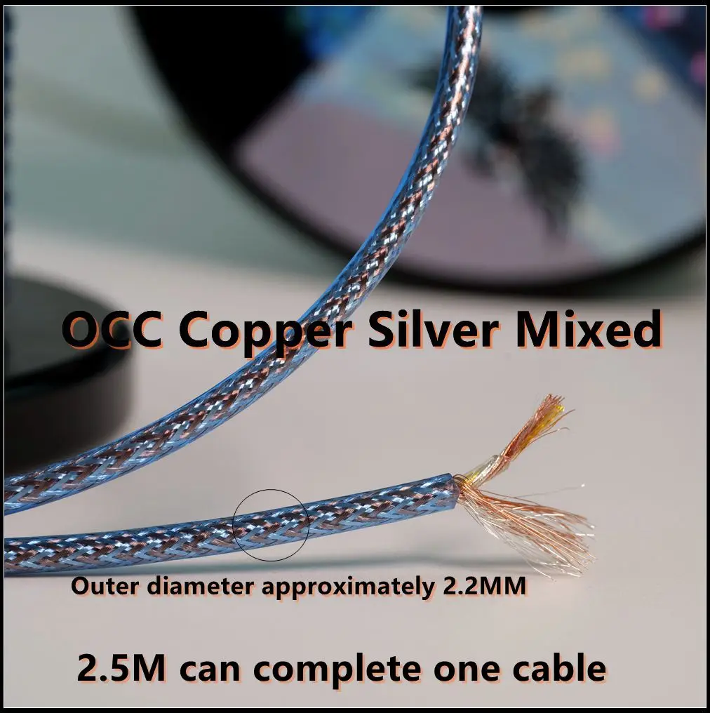 Cable de actualización de auriculares OCC Copper Silver Mixed Bold, Cable de actualización de auriculares DIY