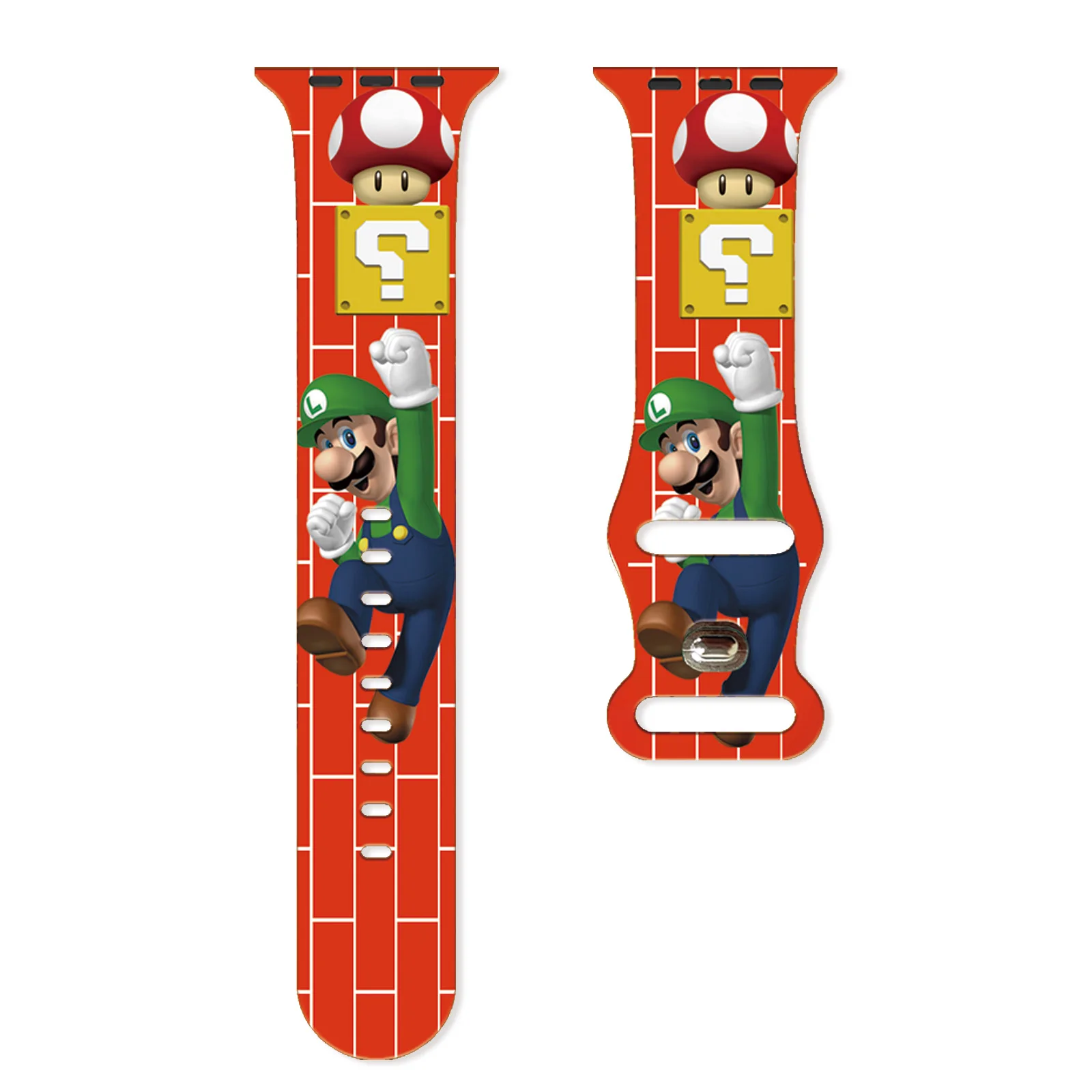 

MINISO Mario Printed Strap for Apple Watch 11 10 9 8 Silicone Band Replaceable Bracelet for iWatch 45mm 44mm 42mm 41mm Watchband