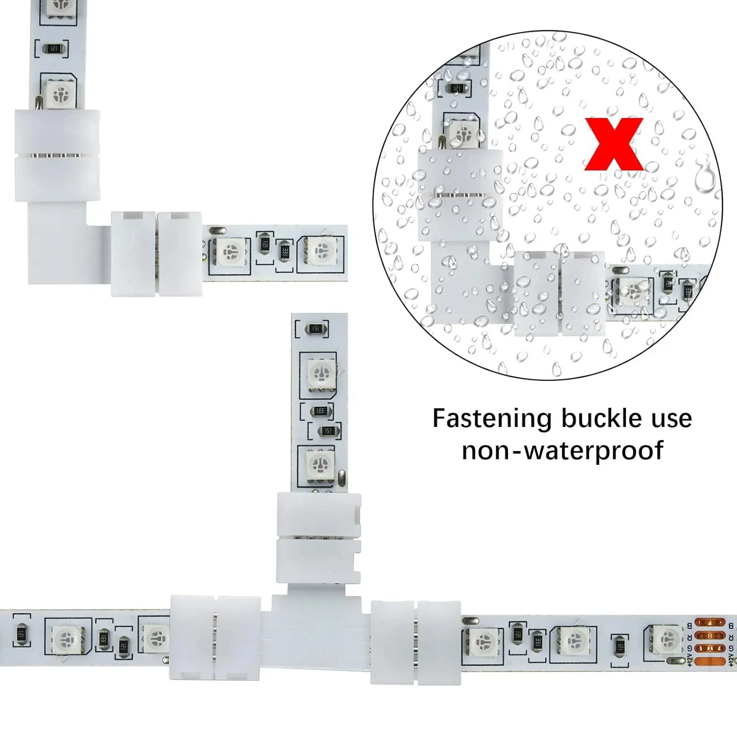 10 sztuk I/L/T/kształt krzyża bez lutowania zatrzaskowy 4Pin przewodnik złącze taśmy LED do szybkiego łączenia rozgałęźnika o szerokości 10mm