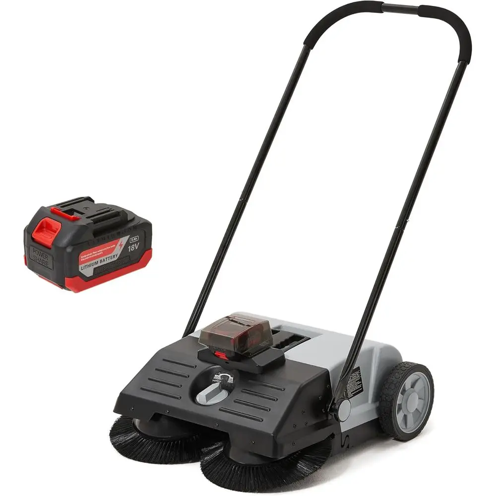 

Battery Powered Artiicial Grass & Hard Surace Sweeper, 22" Wide Cleaning , 6.5-Gal Bin, Adjustable Height, 4h Battery, oldable,