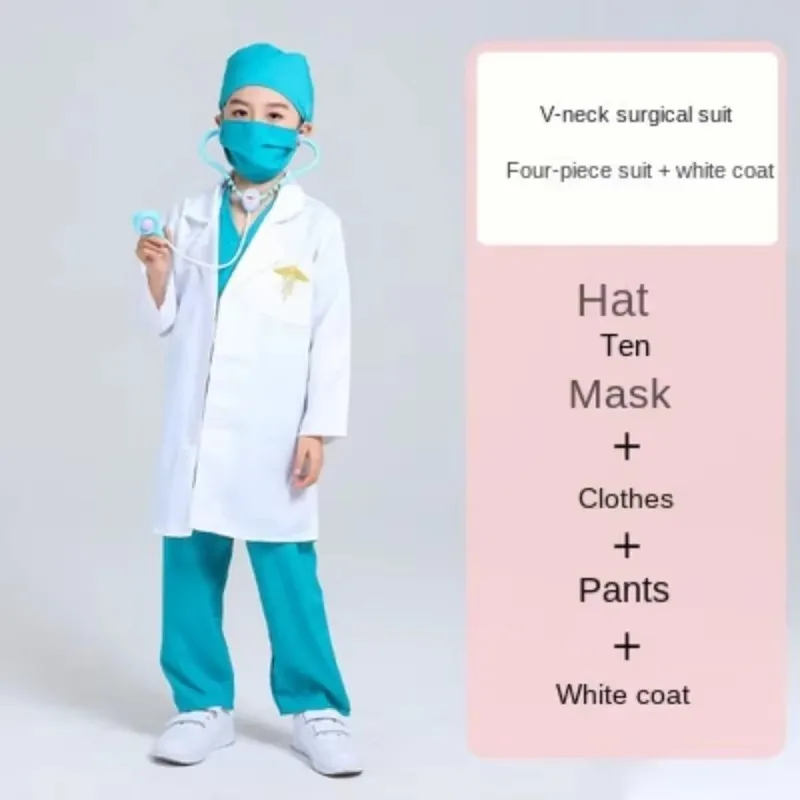 Student Performance Clothing Kids Doctor Halloween Costume - Medical Outfit for Epidemic Prevention Anesthesia Technician