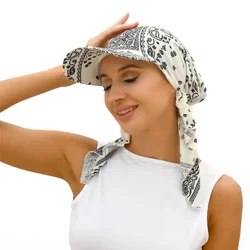 Mode muslimischen Hijab Turban Hut für Frauen Baseball mütze Sonnen hüte Kopftuch Schal Krempe Kappen Blumen druck Femme Schals Bandanas