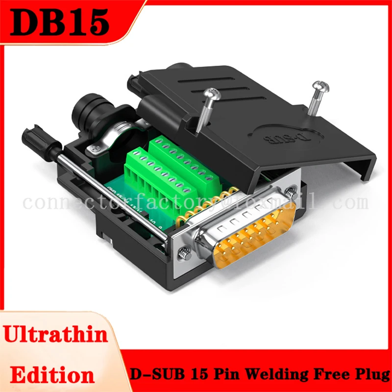 DB15 Connector D-SUB Adapter 15 Pin Breakout Board Male Terminal Adapter Board Module 15 pin Connector Plug with Case Sub Board