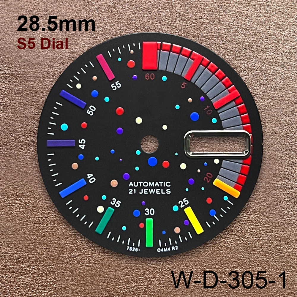 Tarcza 28,5 mm z logo S5, wzór rzymski, pasująca do mechanizmów NH36/4R36 Janpan, kolorowa, wysokiej jakości, akcesoria do modyfikacji zegarków.