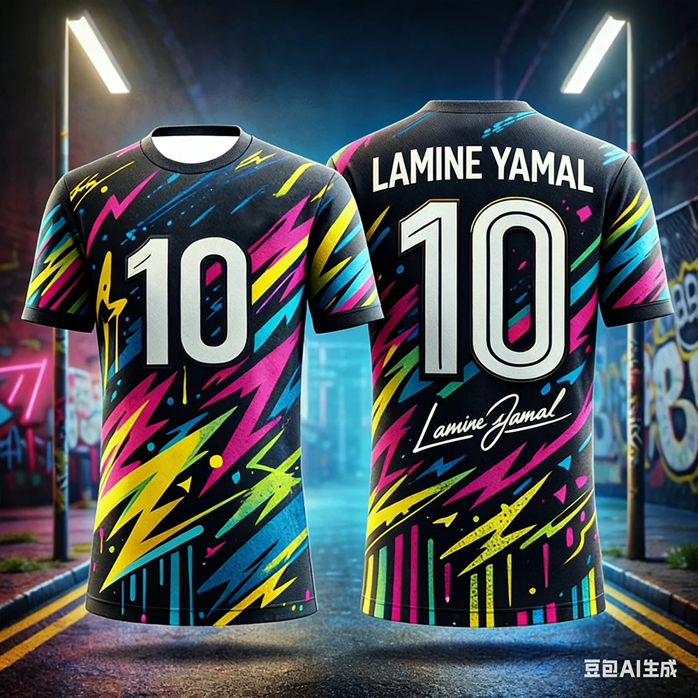 New Lamine Yamal Commemorative Sports T-Shirt 3D Print Quick-Dry Breathable For Soccer Fans Summer Casual Soccer Top