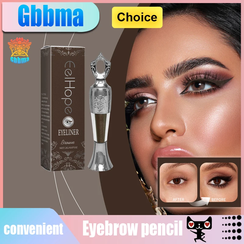 

GBBMA Eyeliner Stamp Black Liquid Eyeliner Pen Waterproof Fast Dry Double-ended Eye Liner Pencil Make-up for Women Cosmetics