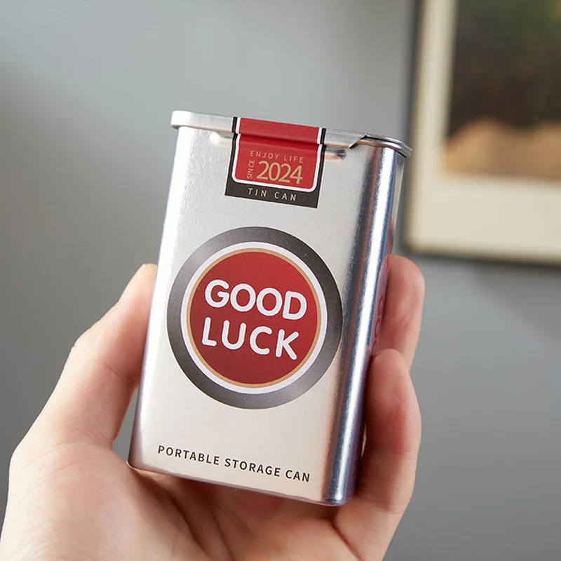 New Portable Multifunctional Sliding Cigarette Case Is Exquisite And Good Luck Embossed Iron Cigarette Can Boyfriend Gift