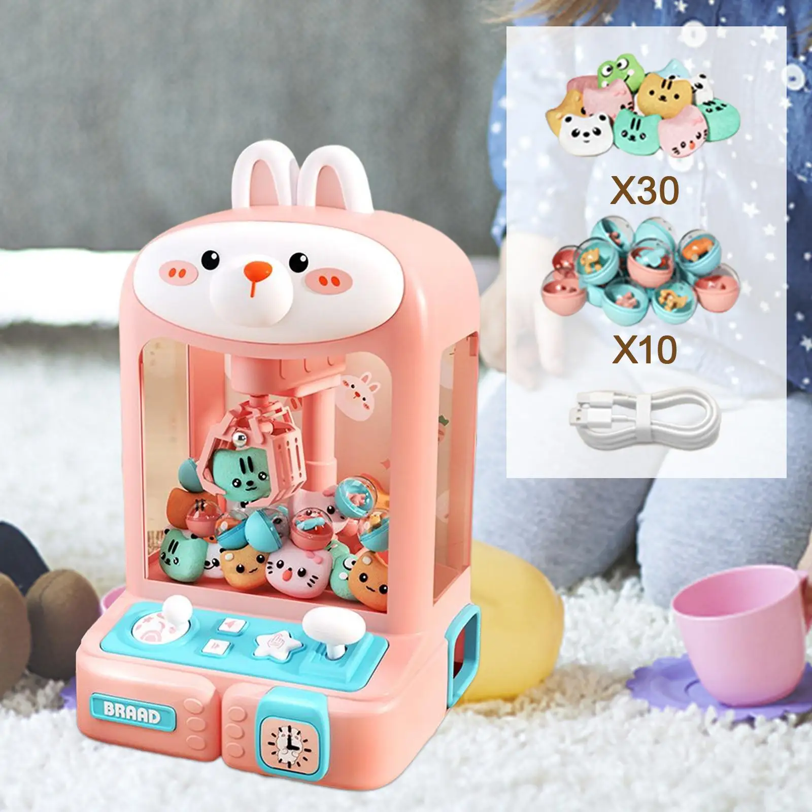 Claw Machine Electronic Arcade Game with Sounds Electronic Small Toys Mini Vending Machines for Children Party Adults Gifts