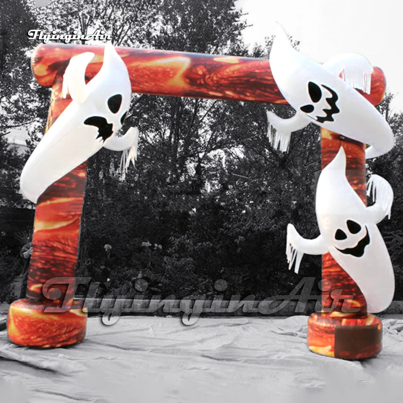 

5m Customized Outdoor Large Inflatable Ghost Door Air Blow Up Halloween Entrance Gate Haunted By Ghosts For Club Decoration