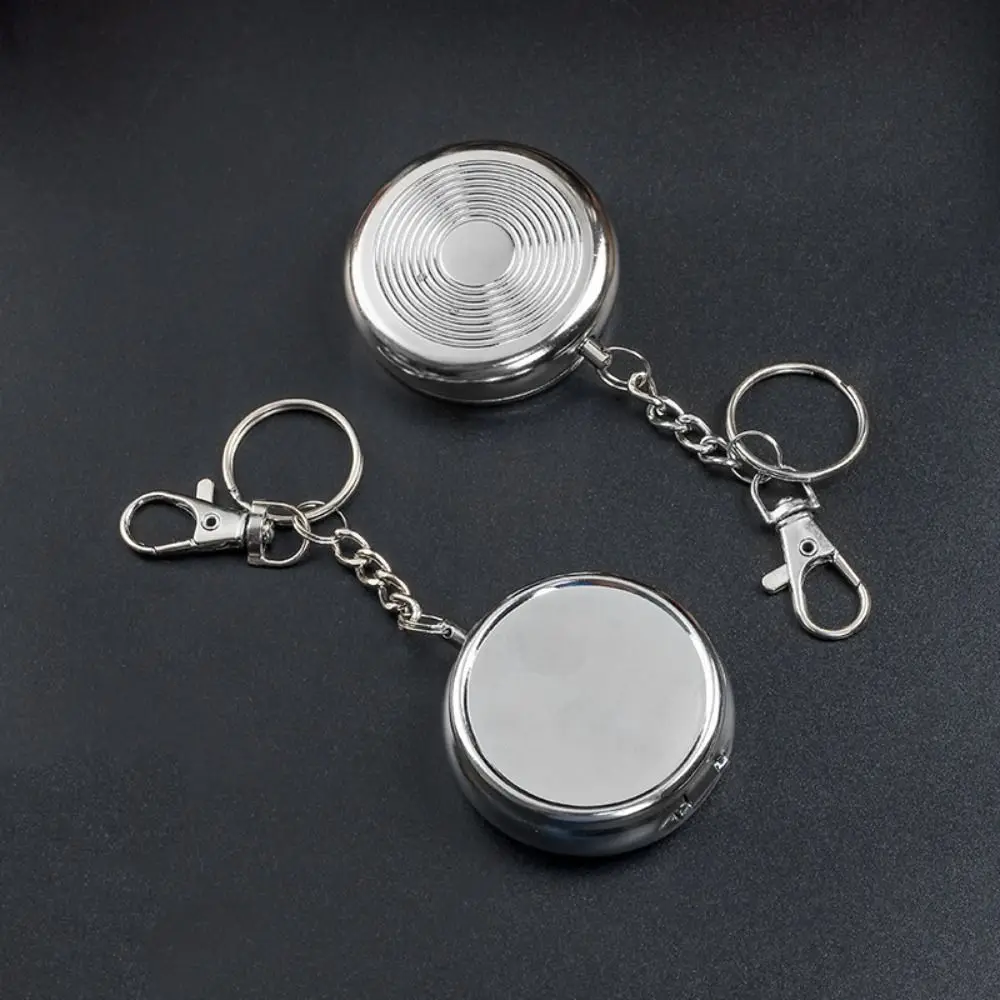 Stainless Steel Portable Ashtray Mini Size with Key Ring Keychain Smoker Tool Mirror Finish Lid Cover Vehicle Ashtray