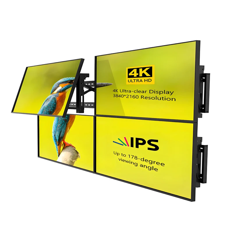 شاشة LCD جدارية للفيديو مقاس 55 بوصة/65 بوصة 4K ممتازة لعام 2025 - شاشة ربط بإطار ضيق للغاية مقاس 0.88 مم