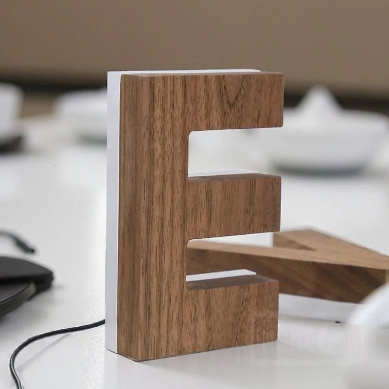Custom Wood Grain Backlit Letter Metal 3D Luminous Letter Signs for Business Outdoor Shop Wall Decoration Signage