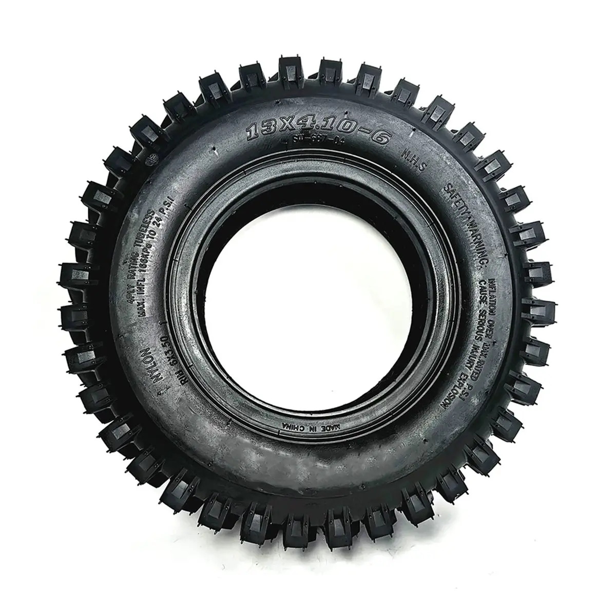 A23Z 13x4.10-6 Tubeless Off-Road Tires Thickened Treads for Snowplows, ATV , Lawnmowers, and Sightseeing Vehicles 150mm