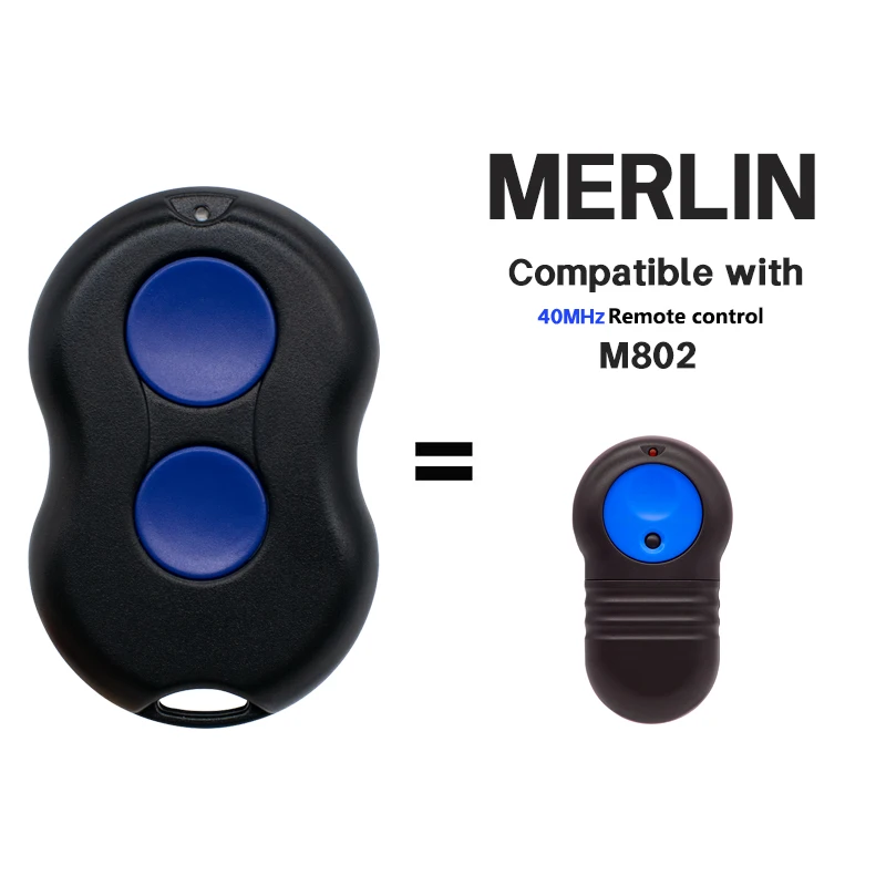 Merlin M802 40.685mhz Garage Door Remote Control Blue Buttons Prolift M230T M430R Gate Keyfob Transmitter