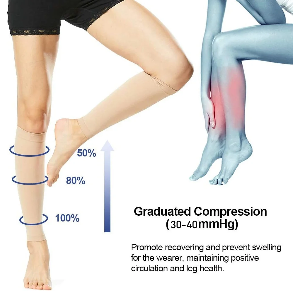 High Elasticity Pressure Socks 30-40mmhg Calf Pressure Socks For The Treatment Varicose Veins Pregnant Women Edema 1 Pair