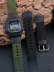 For Casio 18x24mm Accessories AW-591MS AW-590 AWG-M100/101 G-7700 MCW 100h 110h W-S220 Sports Waterproof Nylon Canvas Watchband