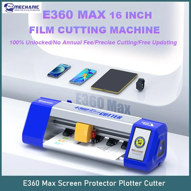 

MECHANIC E360 Max 16 inch Unlocked Screen Protector Cutting Machine for Hydrogel Film Sheets Unlimited Plotter Cutter