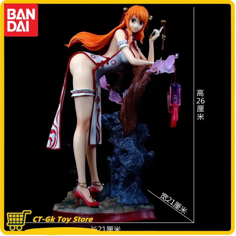 26cm One Piece Nami Figures Sexy Action Figure Girls Antique Thief Cat Cheongsam Women'S Solid Figures Collection Ornament Gift