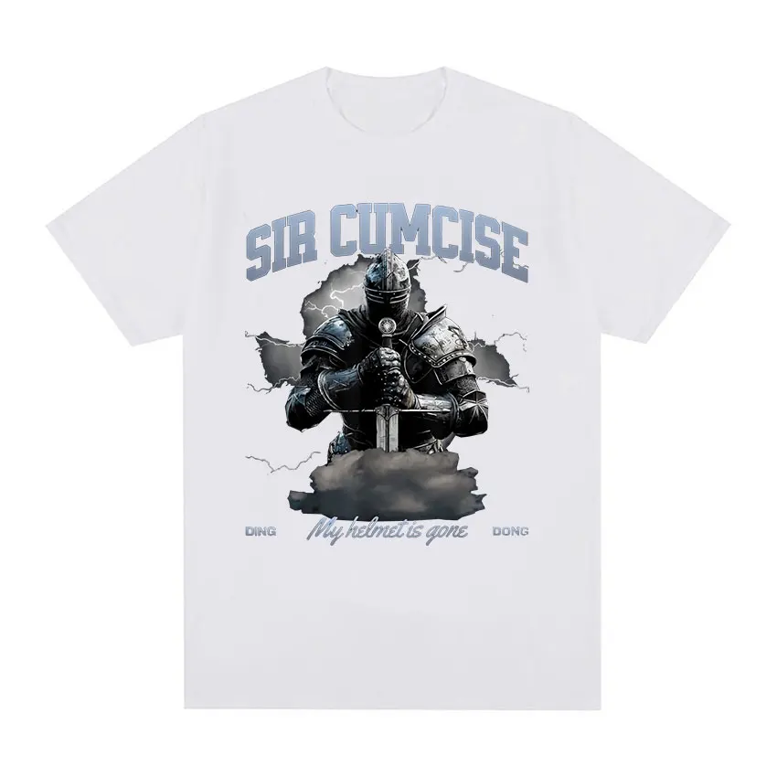 Vintage Sir Cumcise Graphic Print T Shirts Men's High Quality Fashion Short Sleeve T-shirt 100% Cotton Oversized Tees Streetwear