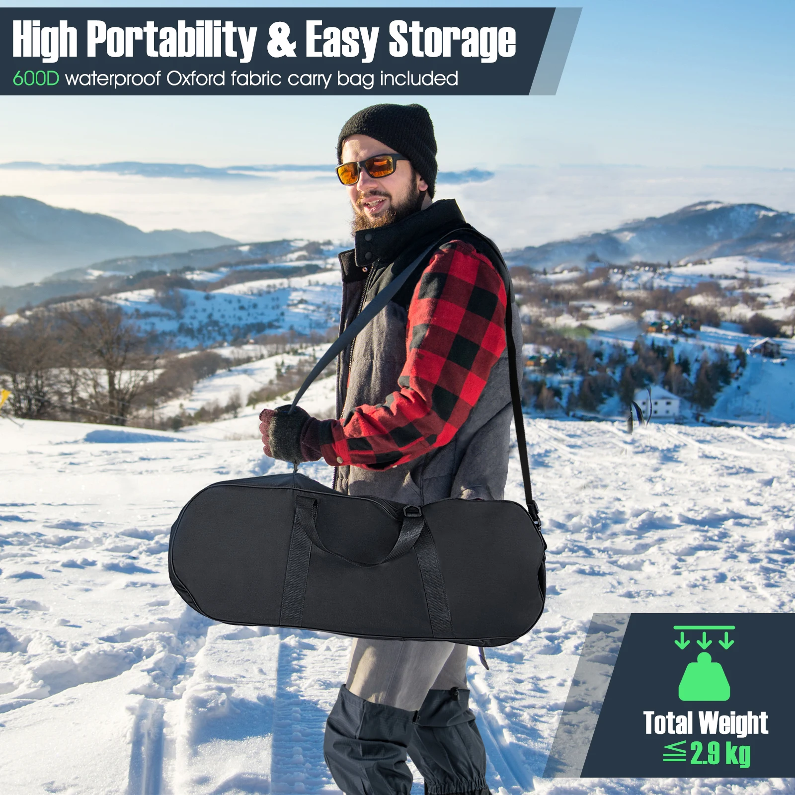 Obrázek 4: Versatile terén snowshoes sada, 53 cm sněžit obuv w/double-ratchet vázací systém, aluminium formulovat, treking poláci