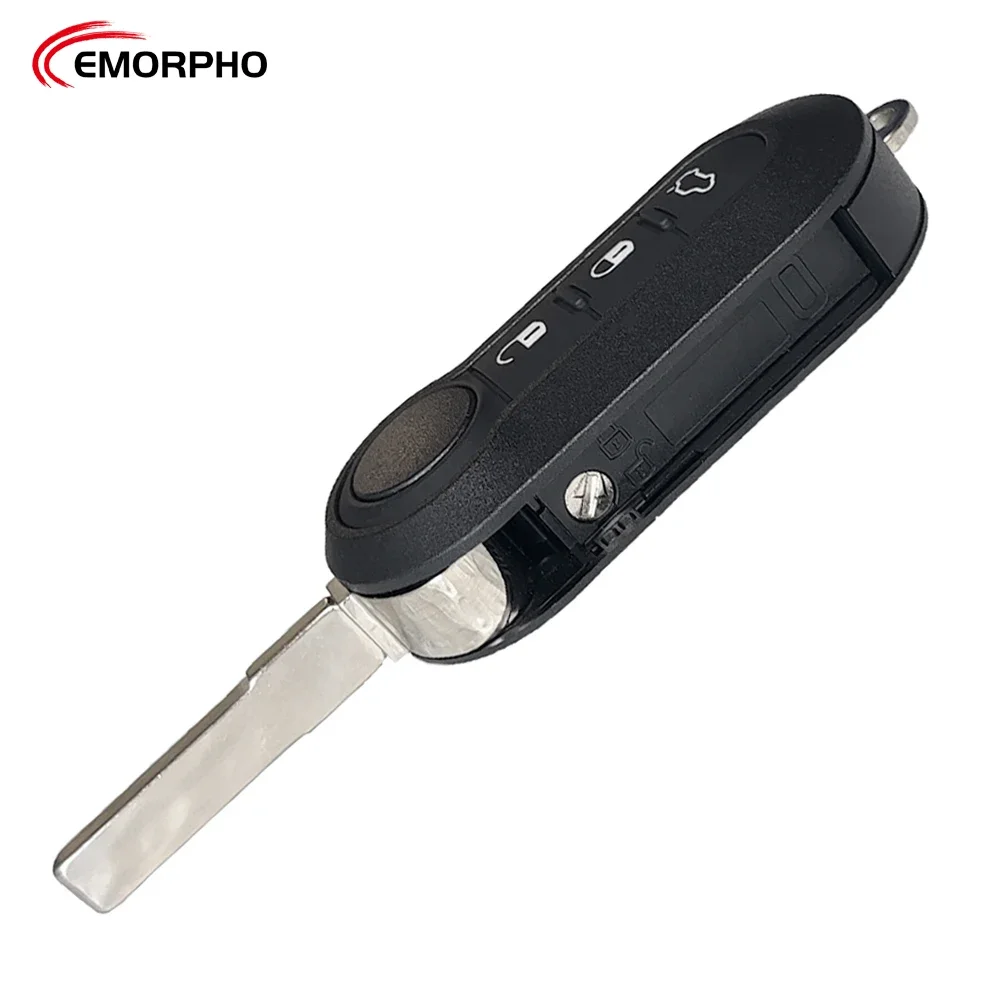 EMORPHO 2/3 Button Flip Folding Car Key Shell For Fiat 500 Doblo Bravo Ducato Qubo Grande Punto SIP22 Blade Replacement Case