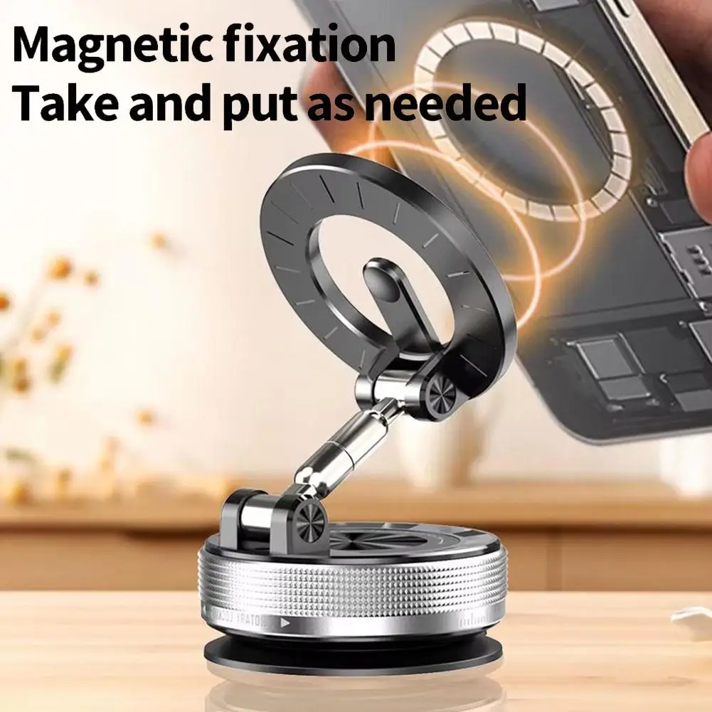 Strong Magnetic Vacuum Adsorption Car Phone Holder 360 ° Rotation Foldable Portable Phone Holder