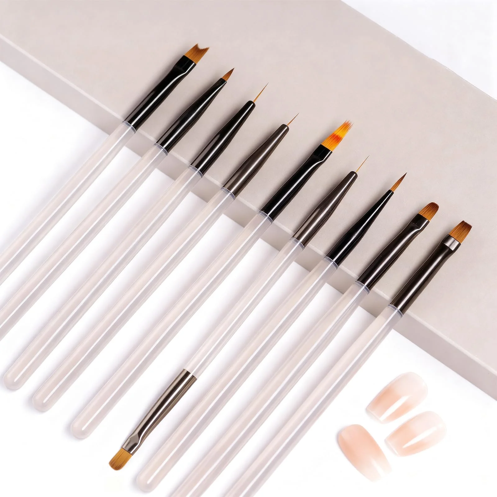 9Pcs Nail Brush Liner DIY Painting Pen UV Gel Manicure Acrylic Drawing Brush for Nail Art Design Nails Tip Display Painting Tool