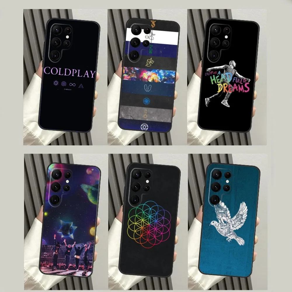 Band C-Coldplay Phone Case For SamsungS24,S23,S22,S21,S20 Ultra Pro S10,S30Plus,S9,20lite Ultra Black Cover