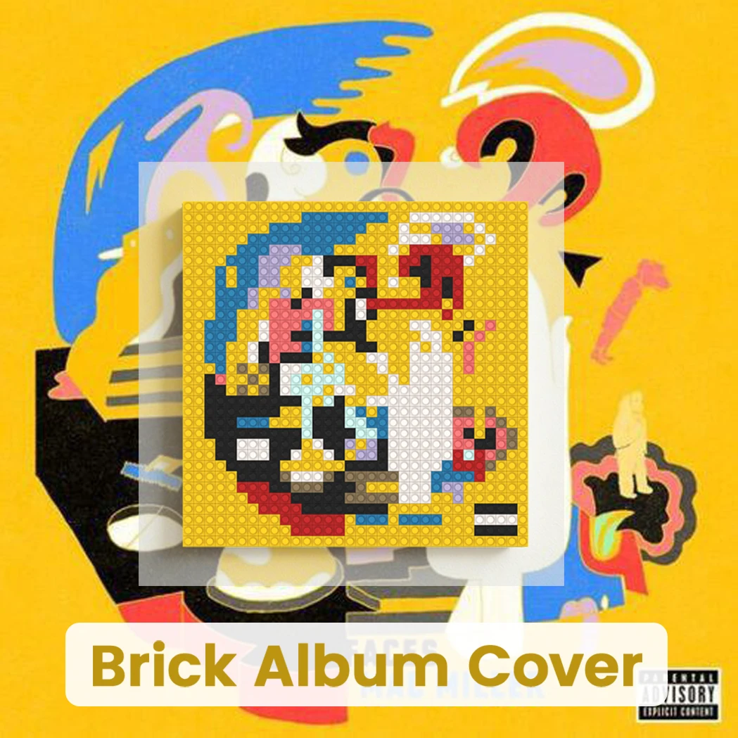 

M-Mac Miller Hip Hop Rap Music Album Cover Building Blocks Mosaic Pixel Art Brick Painting DIY Home Wall Decor For Hip Hop Fans
