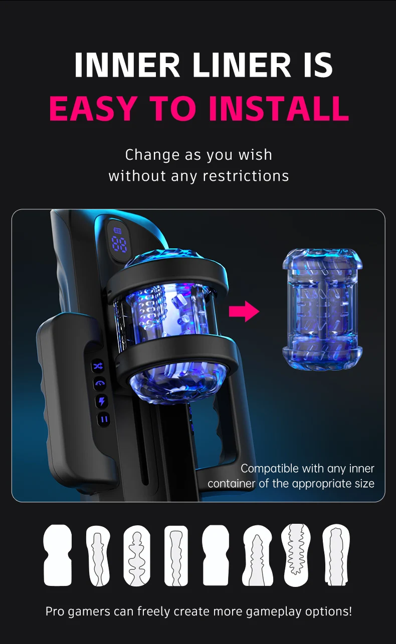 HeartCaptor Electric Male Masturbator Cup Automatic Telescopic Thrusting Handsfree Adult Toy - Details 8