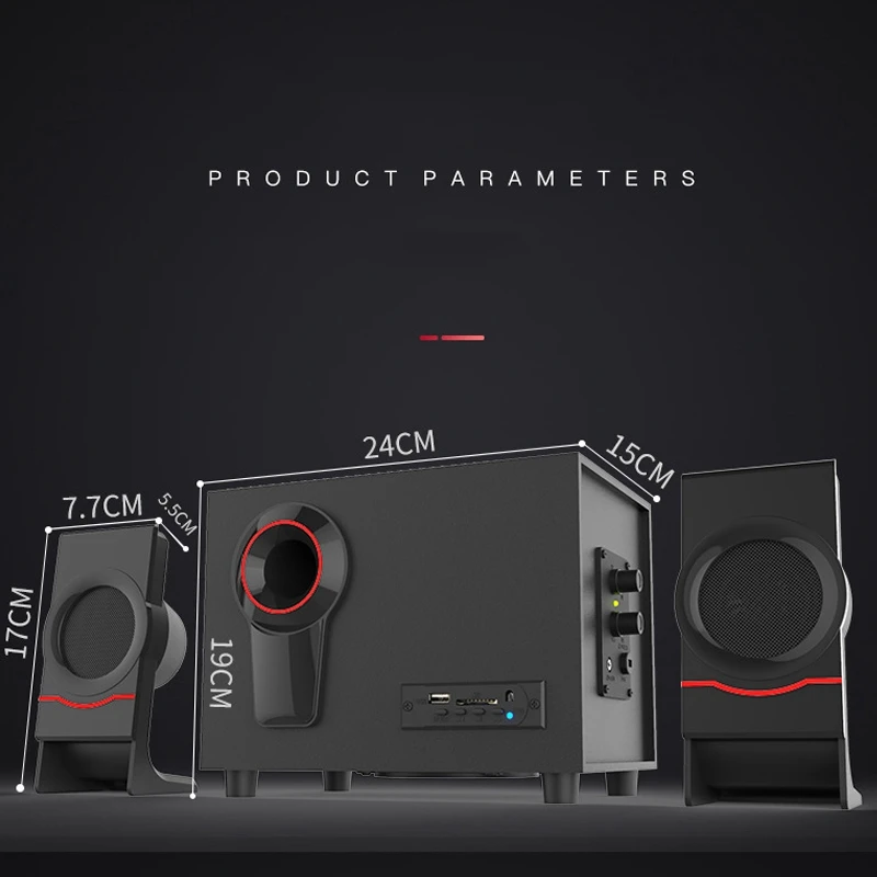 【lucky】 Computer Speakers Wooden 2.1 Multimedia Subwoofer Bluetooth Audio USB Laptop Speakers Bluetooth +3.5mm Connection