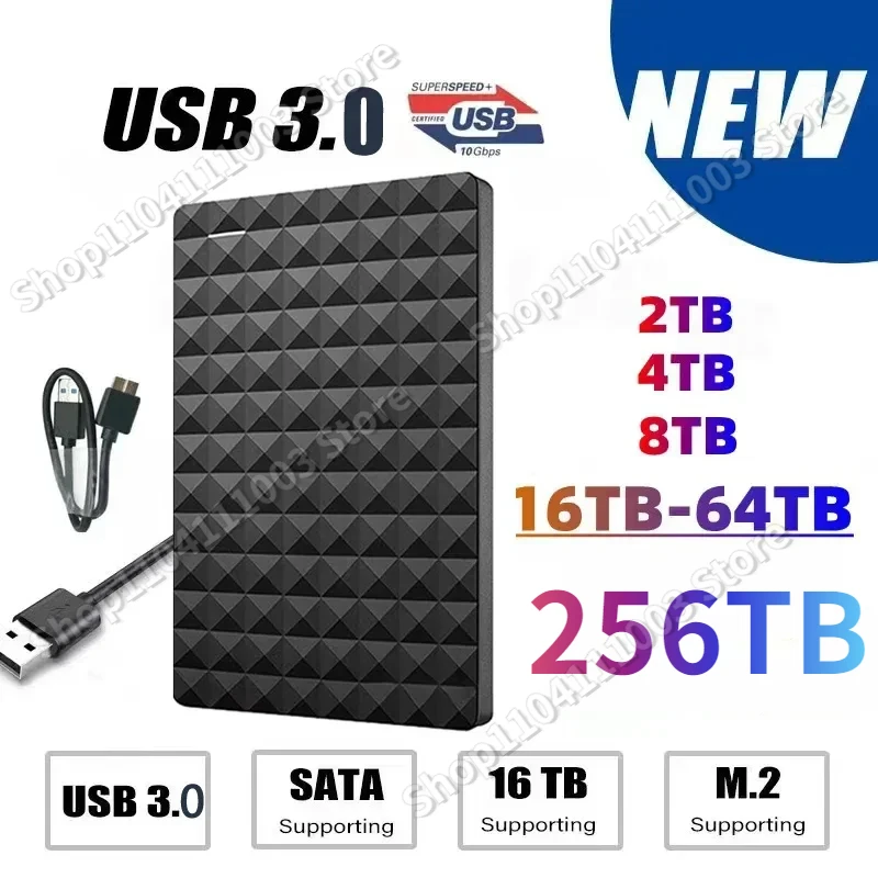 Extended hard drive disk 2TB 16TB 128TB 256TB USB3.0 external hard drive 2.5inch portable external hard drive enclosure products