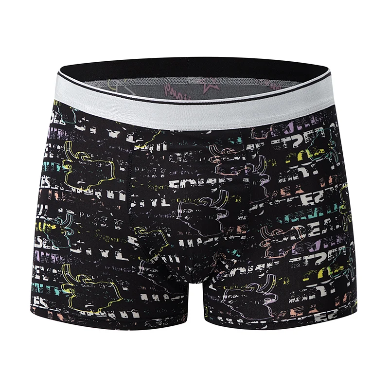 4-piece men\'s fashion graffiti underwear boyshort personality trend Joker shorts teenagers casual plus size stretch shorts under