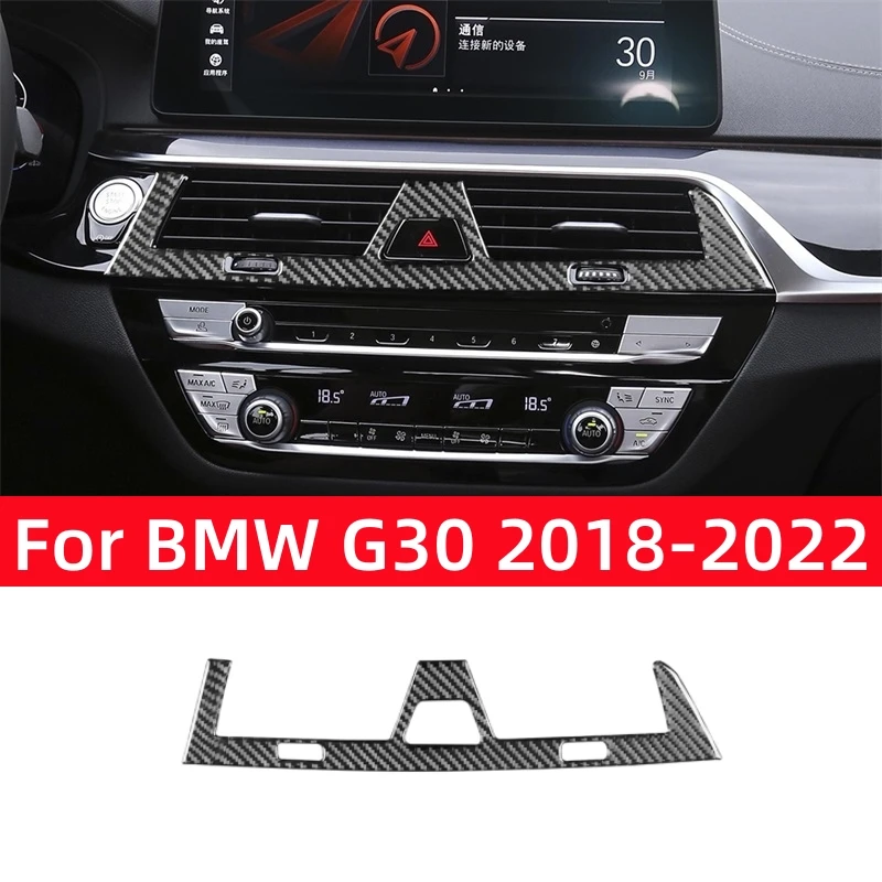 

For BMW 5 Series G30 2018-2022 Accessories Carbon Fiber Interior Car Central Vent Warning Light Decoration Frame Trim Cover