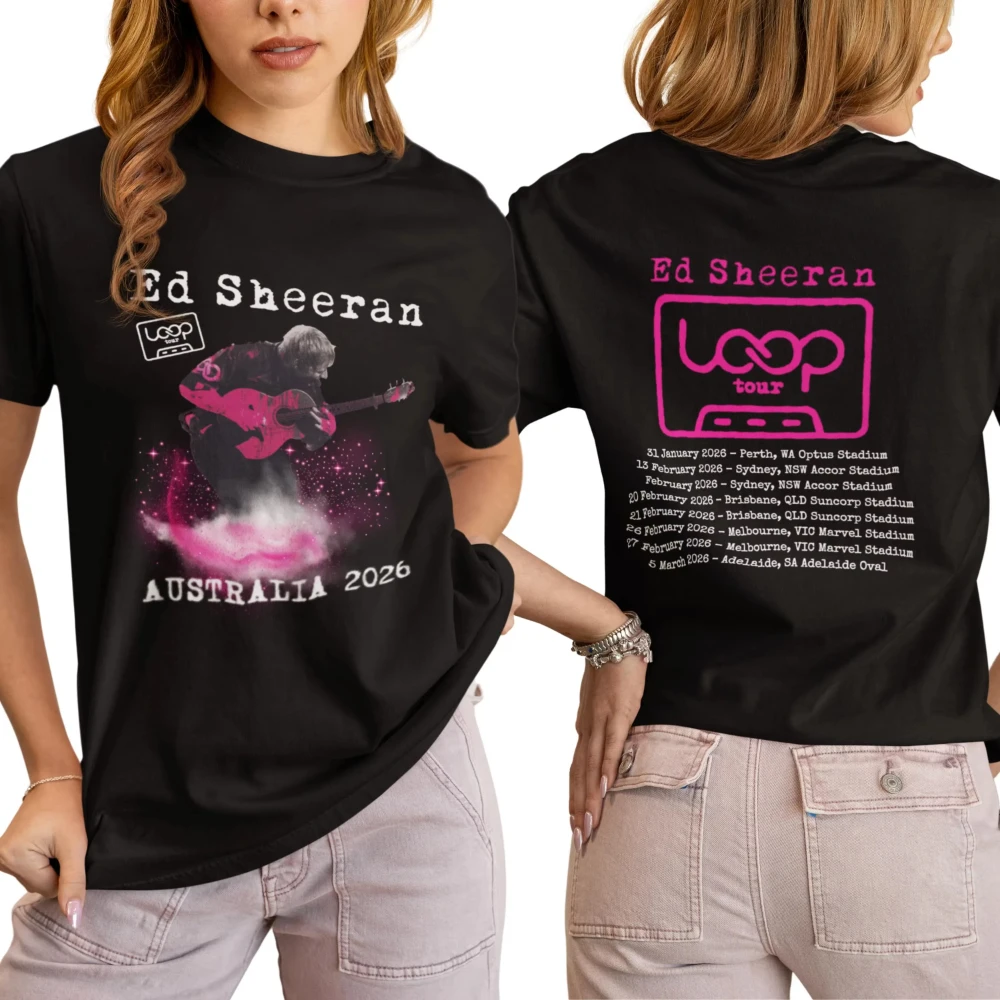 Ed sheeran loop tour feminino masculino camiseta ed sheeran turista australiano camisa ed sheeran merch loop tour australiano loop tour merch