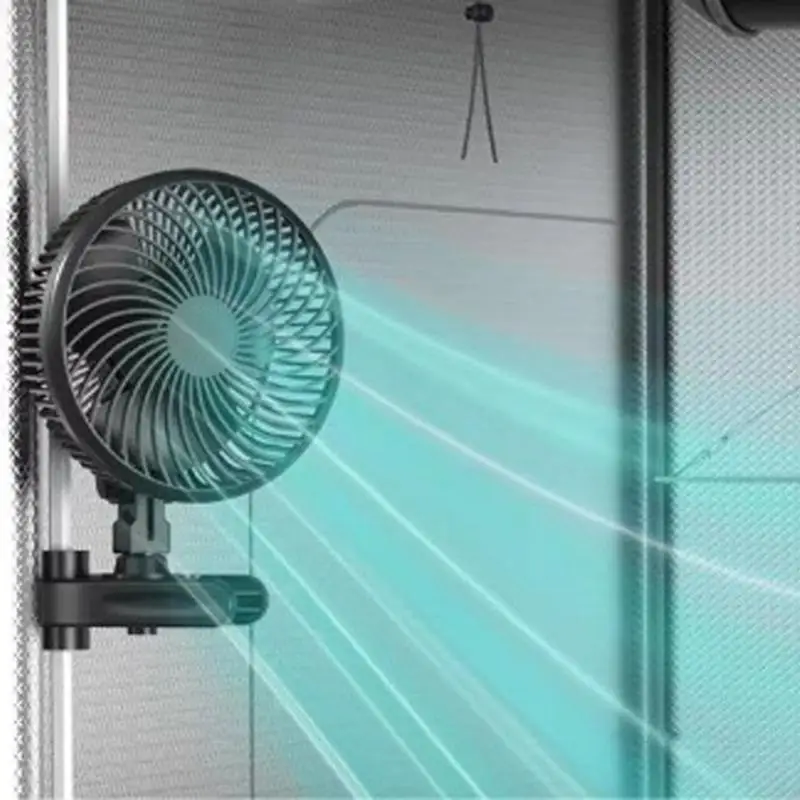 Quiet 10 Speed Oscillating Desk Fan 6inch Flexible Clip Mount For Hydroponics Circulation Office Bedroom Camping Use N58D