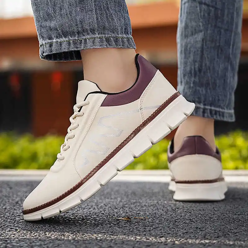 

Осенне-весенние черные мужские кроссовки из натуральной кожи, тканая обувь для мужчин, бег, легкая атлетика, спортивные кроссовки 2025 года, бестселлеры