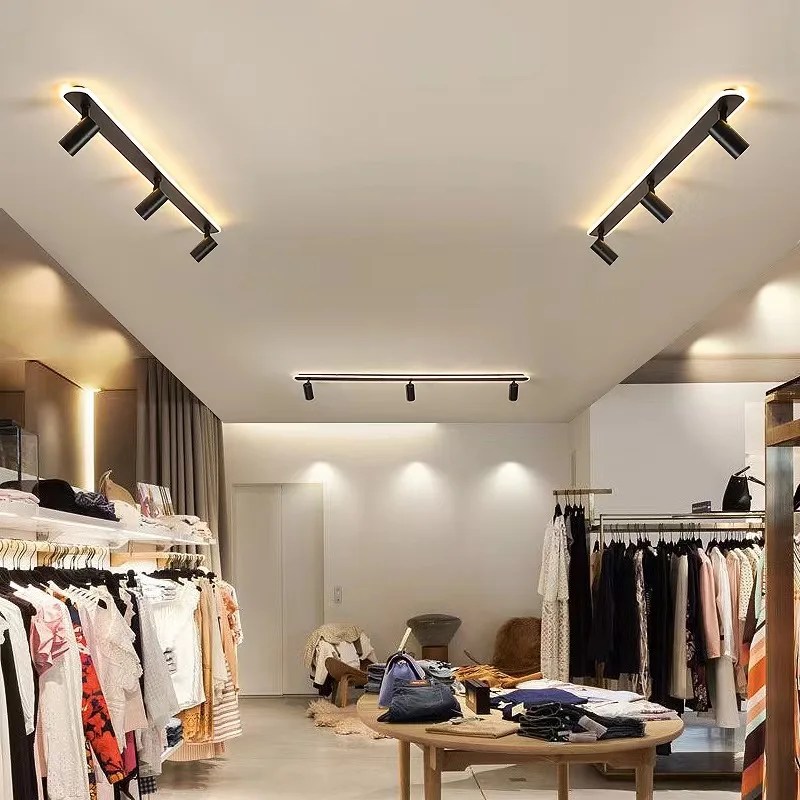 Moderna lampada da soffitto a binario a Led armadi per camera da letto cucina moderna striscia faretto a binario soggiorno sfondo corridoio illuminazione a soffitto