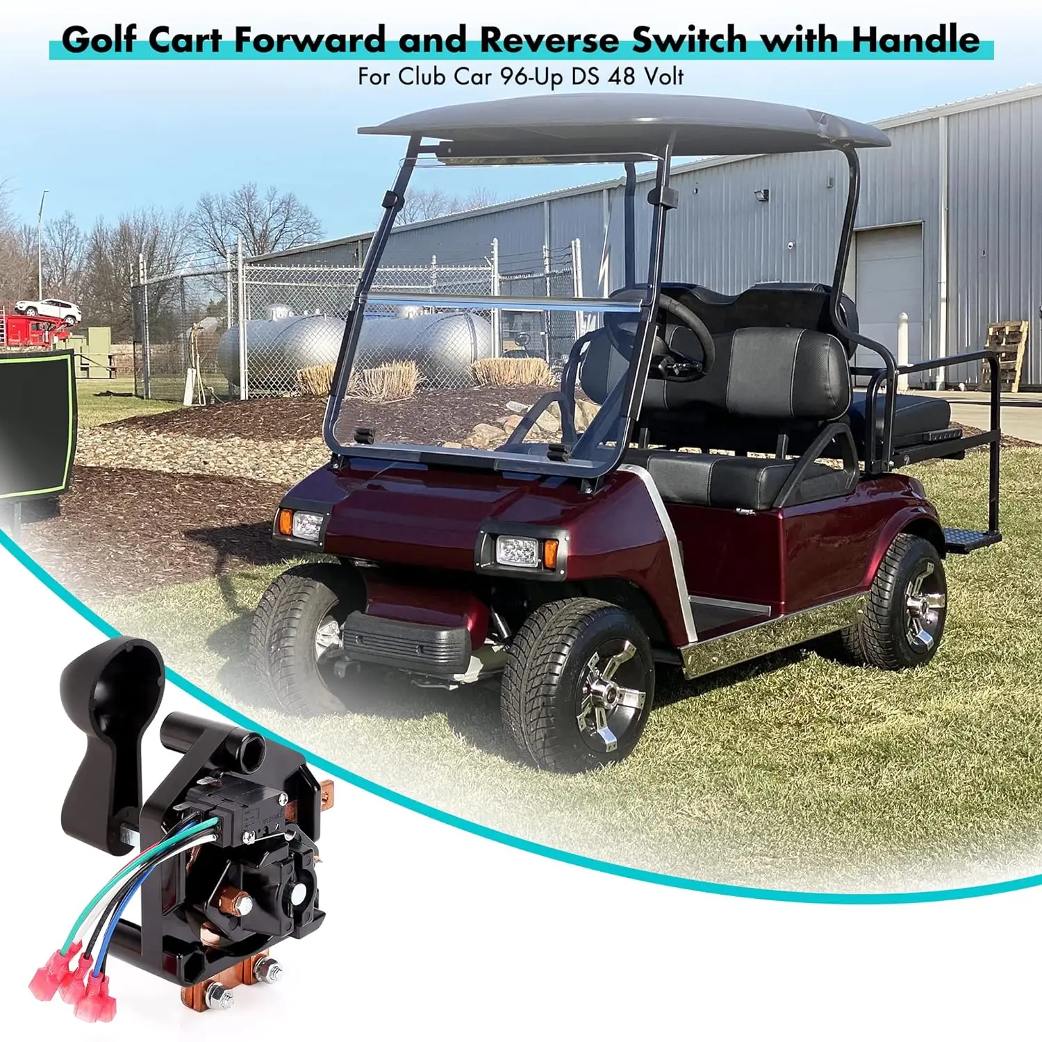 Golf Cart Forward And Reverse Switch With Handle For Club Car 96-Up DS 48 Volt, Replaceable101753005