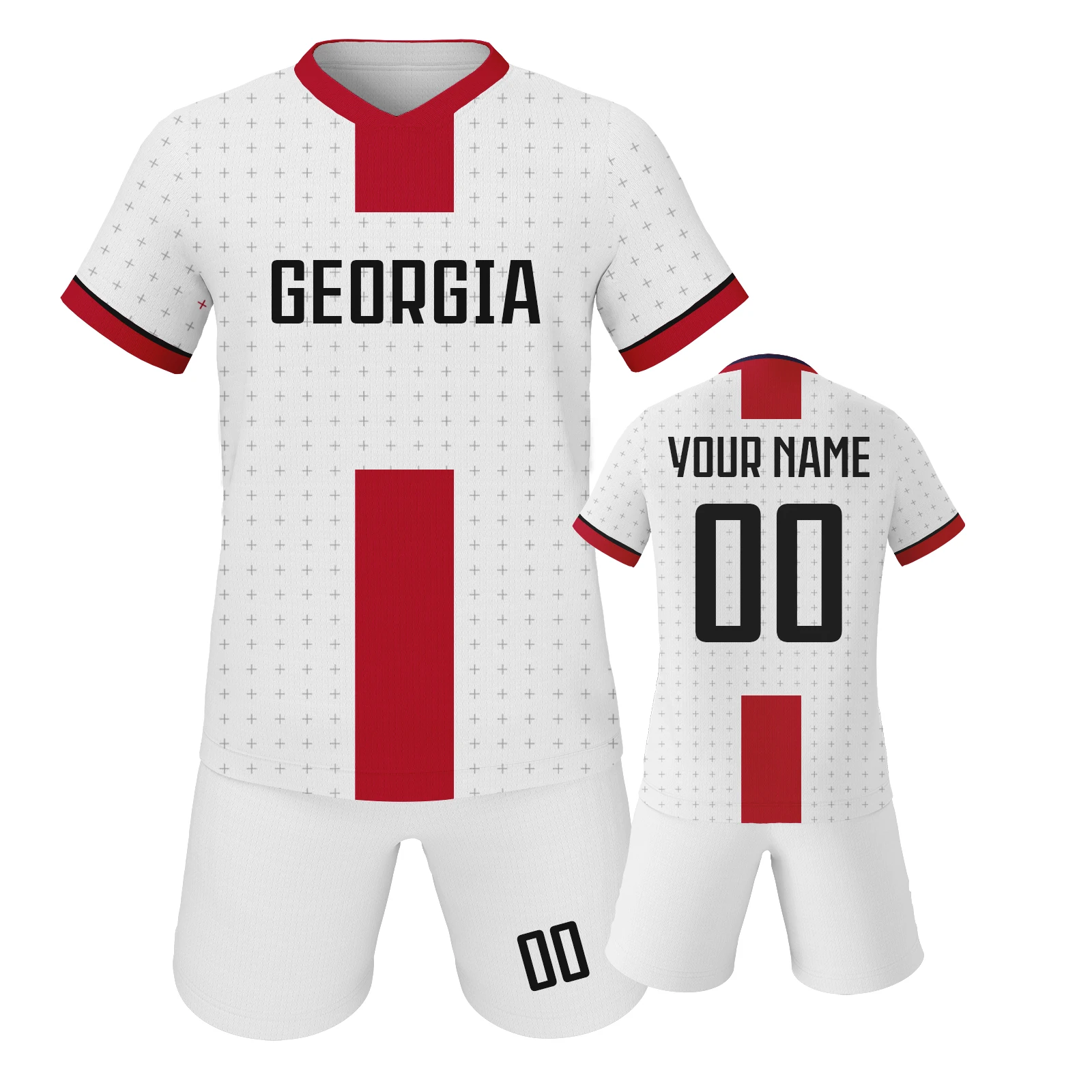 Georgia Custom Kids Soccer Jersey Kit Personalized Name Number Football Jersey Youth Training Outfit Sublimated Team Sportswear