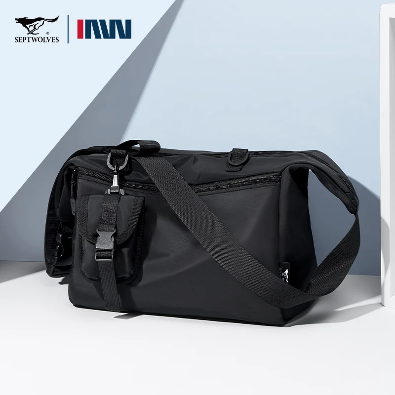 Septwolves Fashion Waterproof Nylon Men Shoulder Bag Male Casual Large Crossbody Messenger Bag Cycling Traveling Side Package