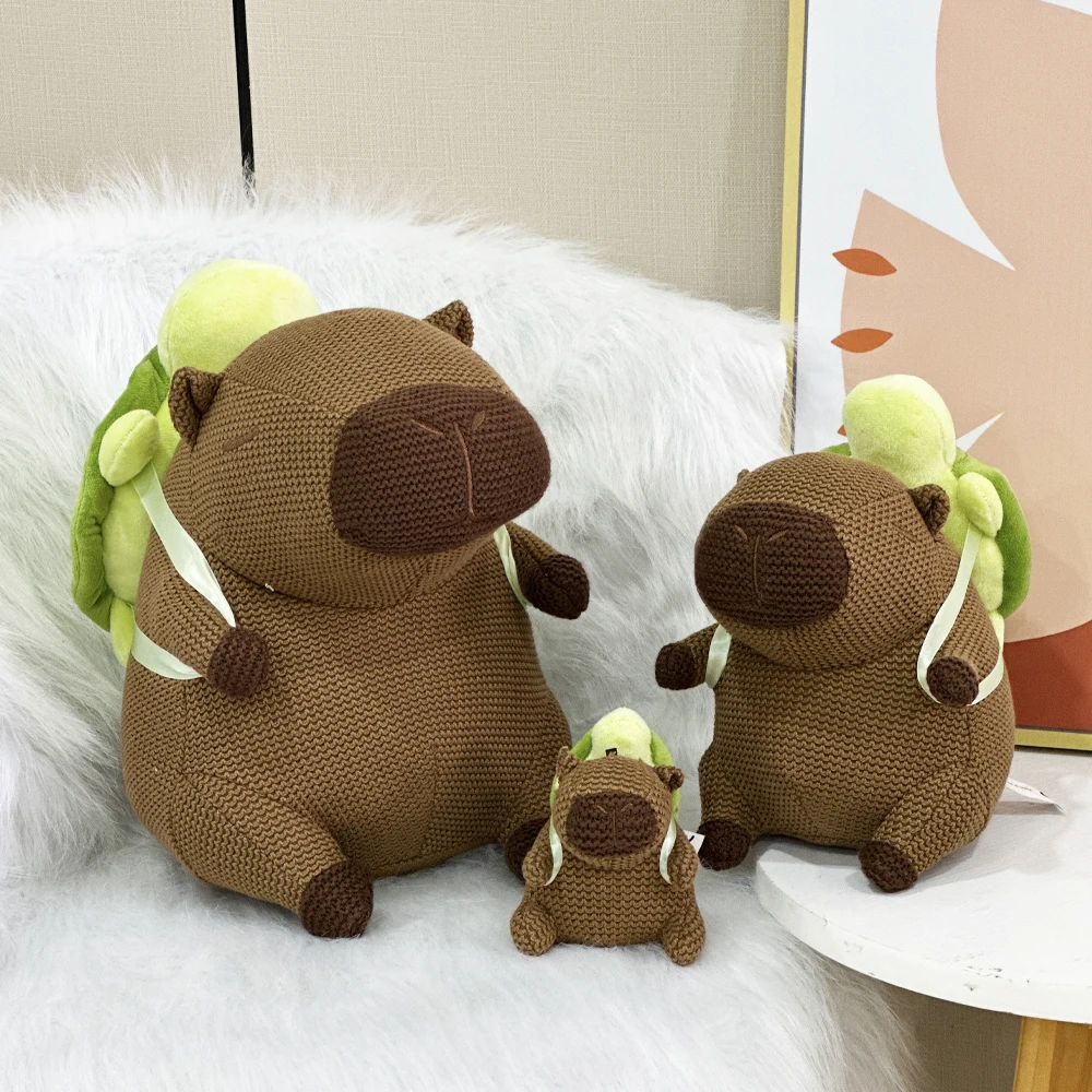 Capivara brinquedo de pelúcia simulação capibara anime fofo brinquedo de malha bebê recheado capivara brinquedo artesanal capivara pelúcia ﻿