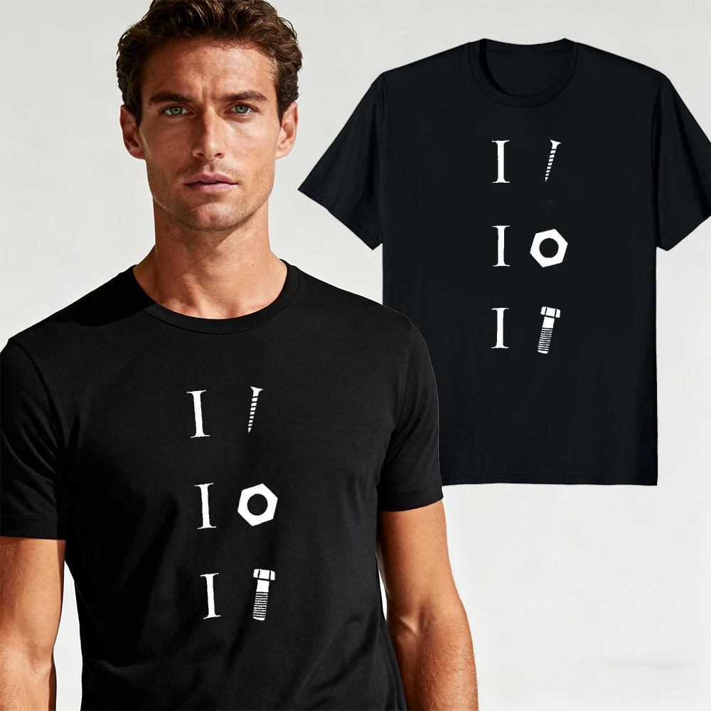 I Nut I Bolt I Screw Funny Mechanic Graphic Print Mens Tshirt Short Sleeve Trendy Street Top for Mens Holiday Party Outfit