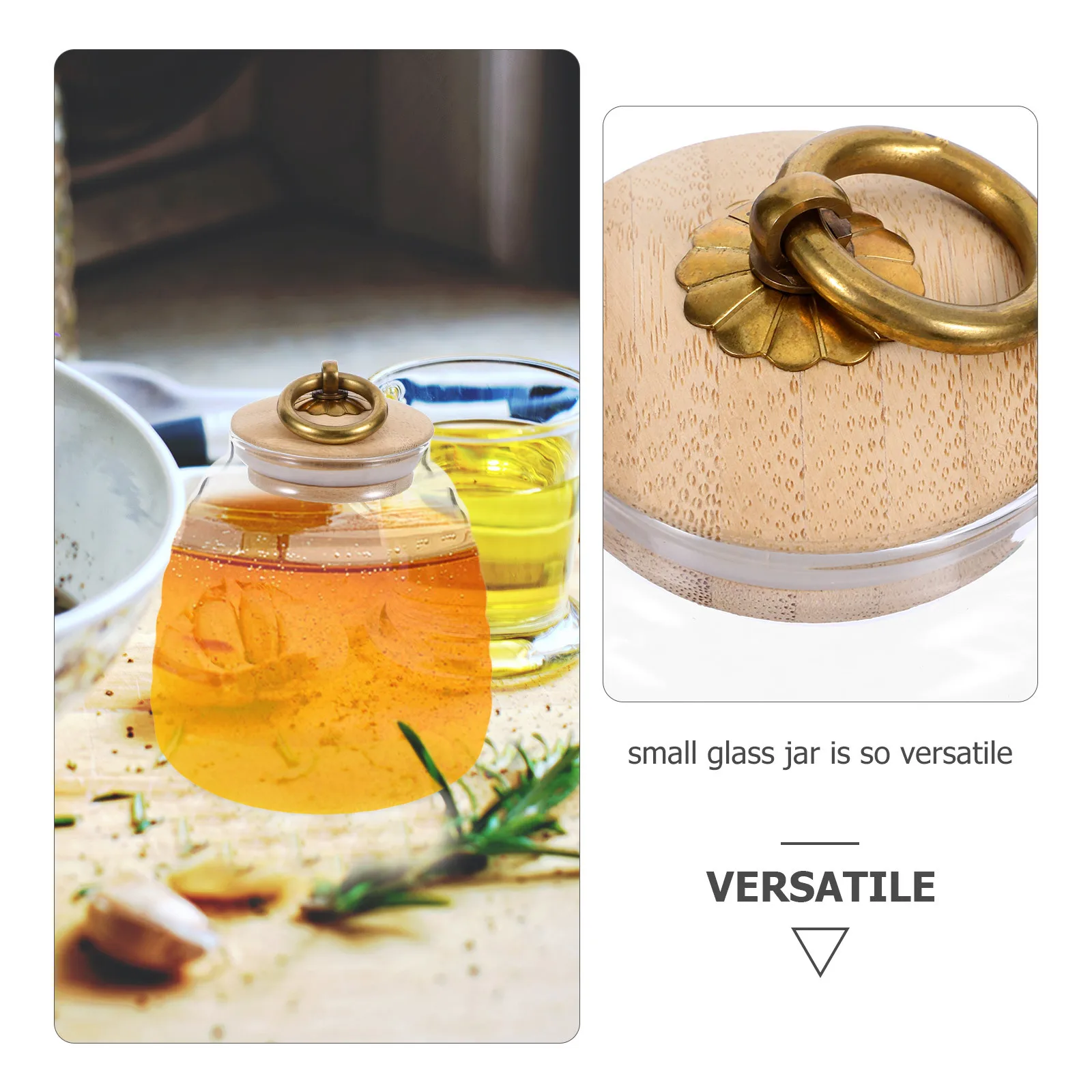 

1pcs Glass Honey Jar 500Ml Transparent Food Grade Storage Container Kitchen Syrup Dispenser Leakproof Lidded Honey Pot Reusable