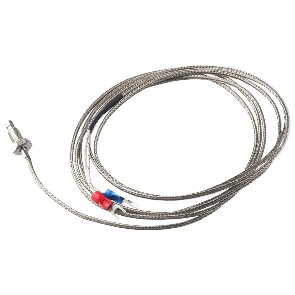 2-meter Line Screw Probe Temperature Sensor Higher Accuracy Silver 0~400℃ K Type Thermocouple M6 Metal
