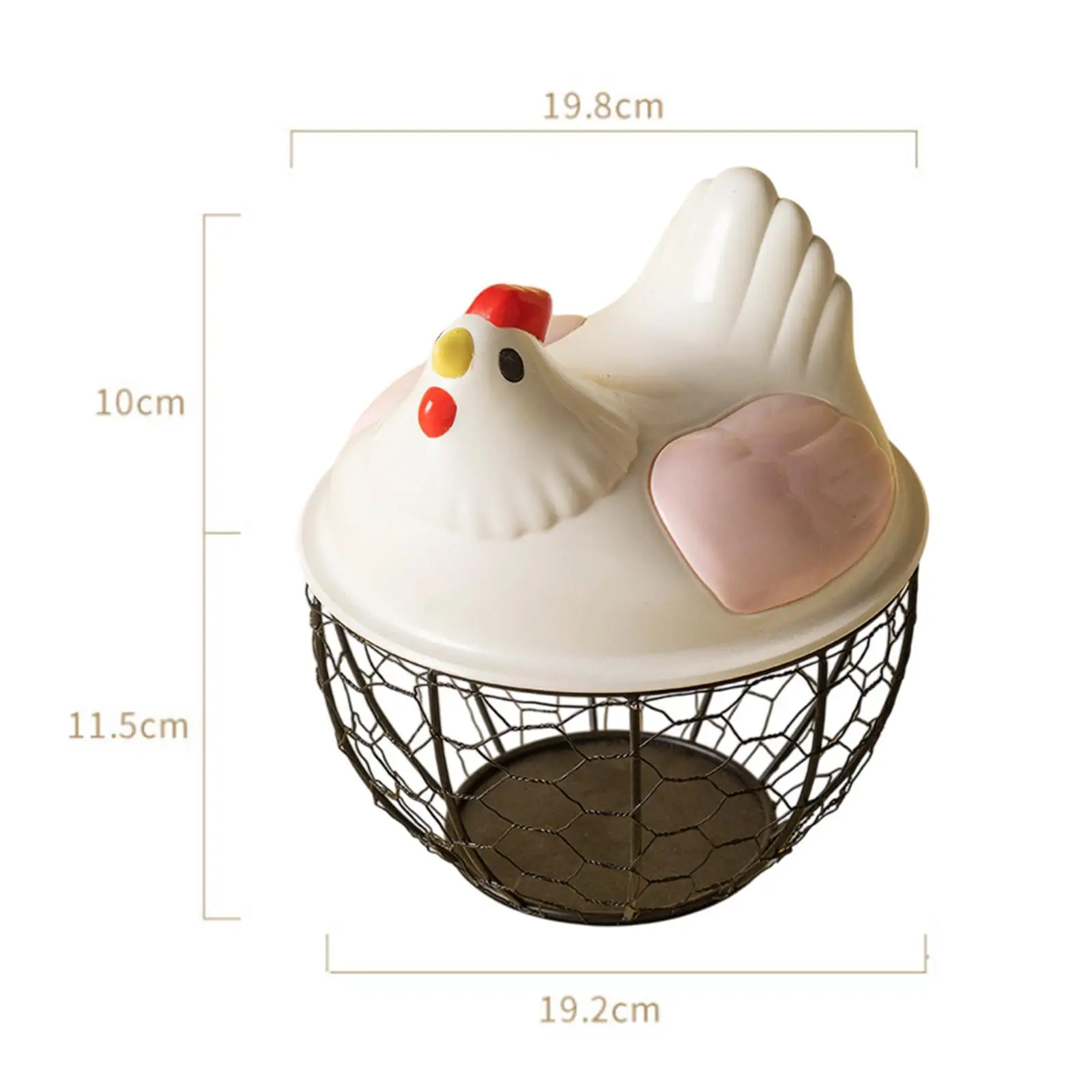 Chicken Egg Basket Round Egg Collection Basket for Fruit Countertop Pantry
