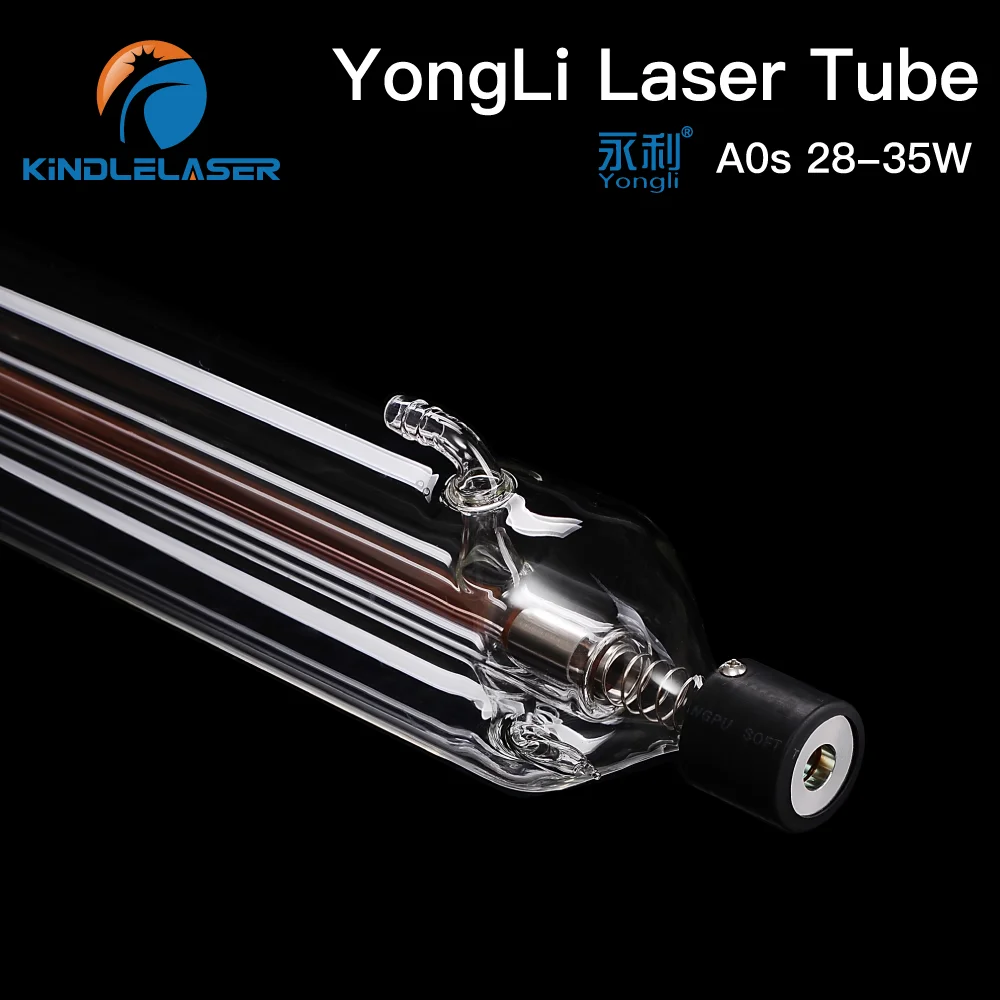 KINDLELASER Yongli A0s 28W-35W tubo Laser CO2 lunghezza 600mm diametro. 80mm per macchina da taglio per incisione Laser CO2