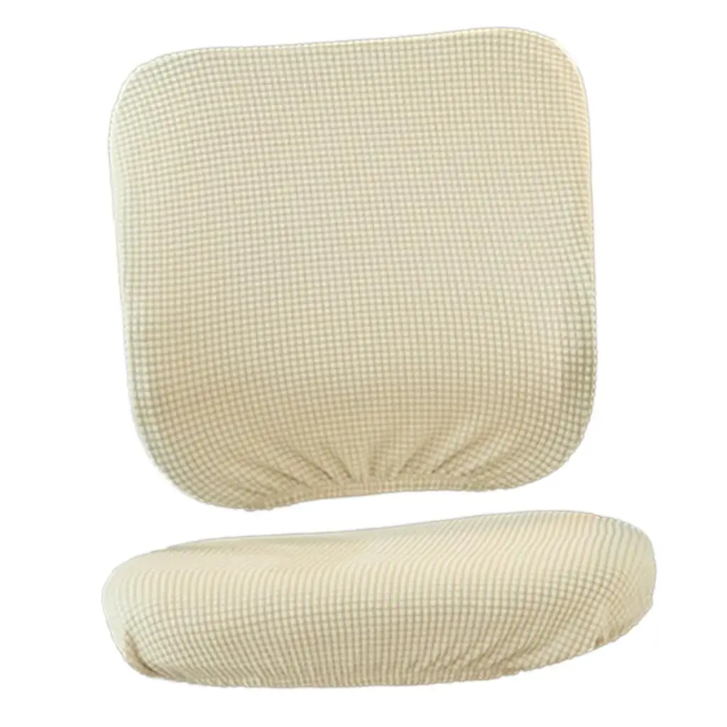 Rotating Chair Cover Elastic Polyester Chair Seat Back Cover Washable Protector for Home and Office Use