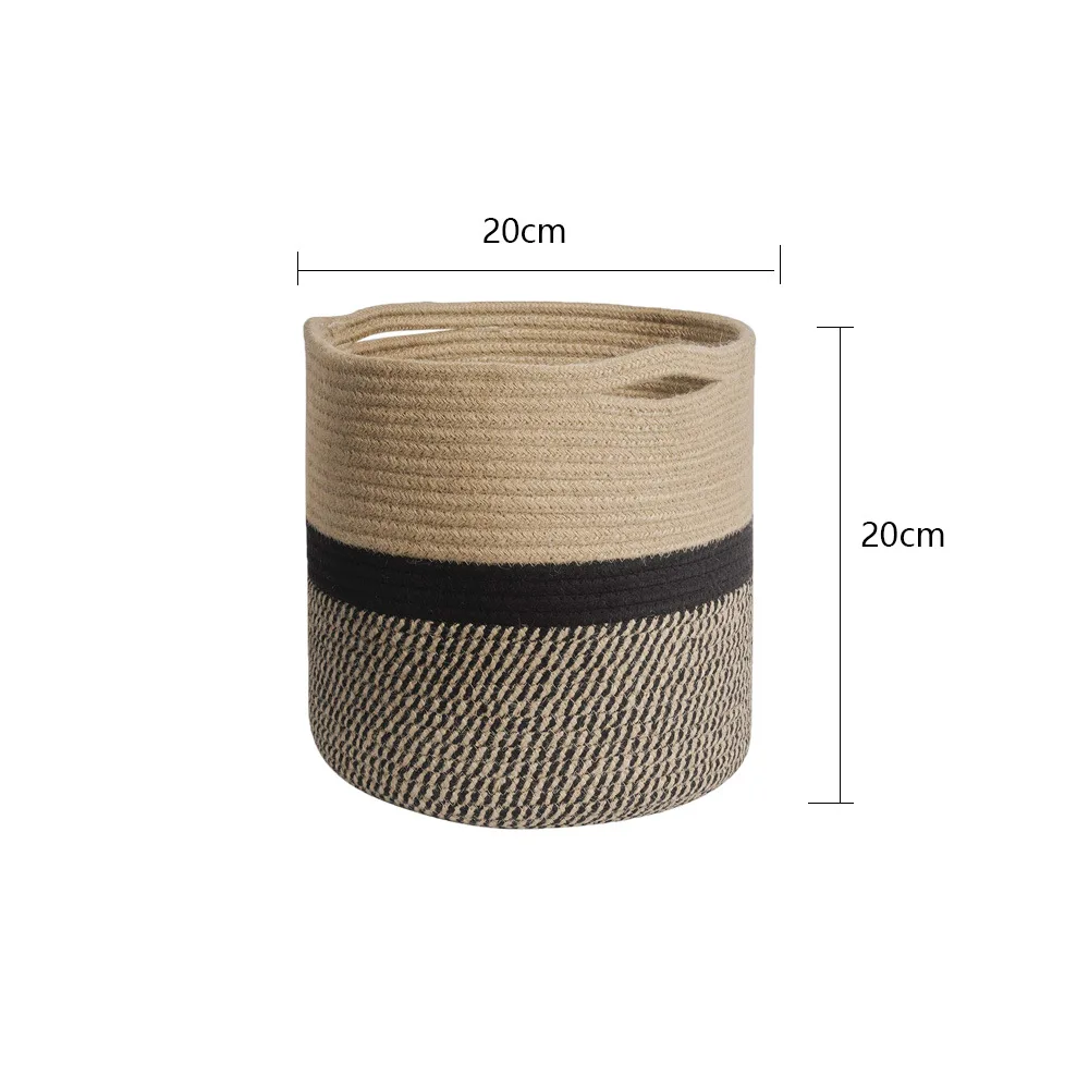 Organizer Basket Planter Basket Cotton Rope Woven Flower Pot Cotton Sundries Storage Box Home Decor Cotton Rope Basket