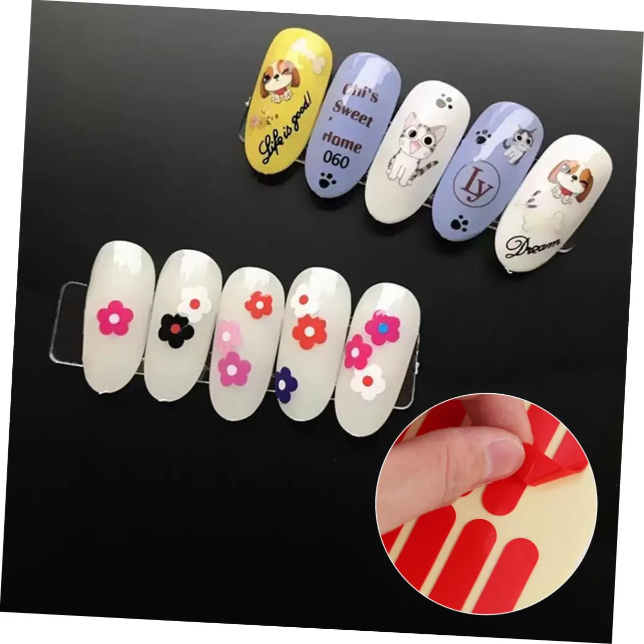 LULAA ruban cristal Double face pour Nail Art autocollants pour ongles outils adhésifs manucure affichage bande conseil autocollants inclus